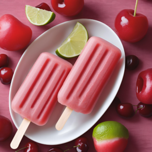 Cherry limeade popsicles